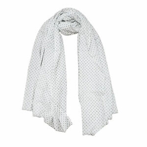 ES White Polka Dot Cotton Blanket Scarf